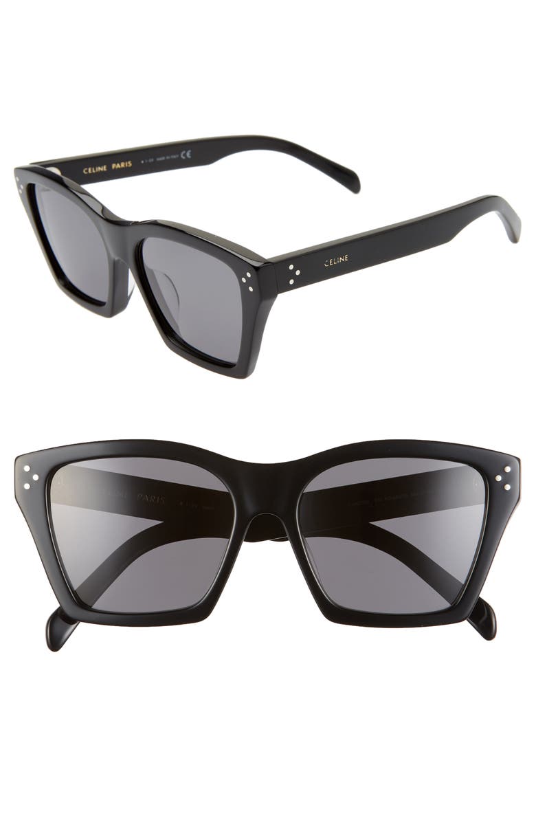 CELINE 56mm Adjusted Fit Cat Eye Sunglasses, Main, color, 