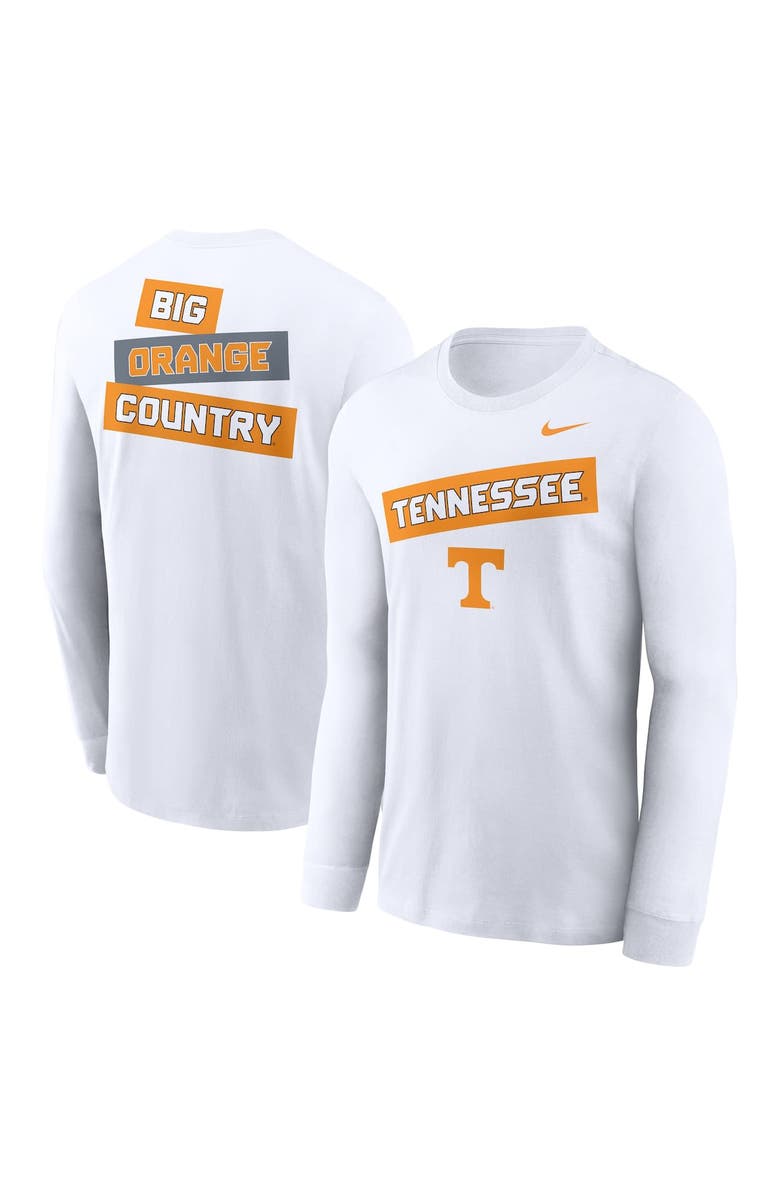 Nike Men's Nike White Tennessee Volunteers Two-Hit Classic Location Long Sleeve T-Shirt, Main, color, White