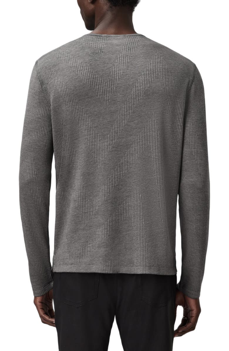 John Varvatos Klaus Burnout Rib Henley, Alternate, color, Flat Grey