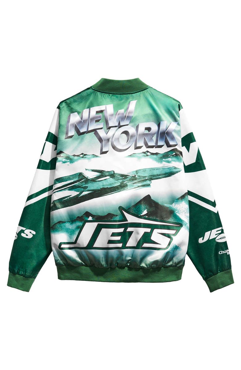 Chalk Line Men's Green New York Jets Fanimation Satin Full-Snap Jacket, Alternate, color, 