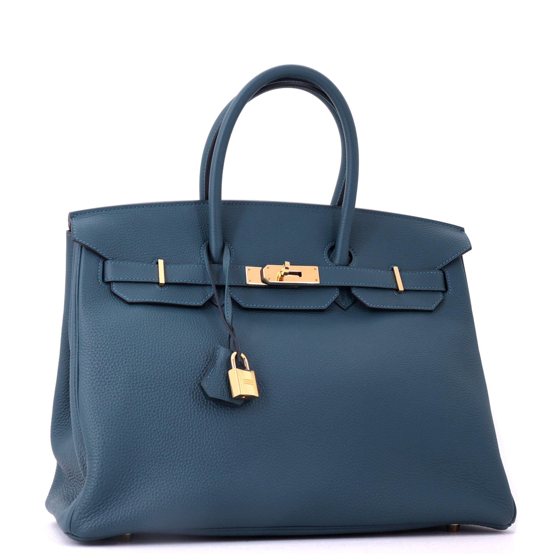 Pre-Owned Hermes Birkin Handbag Blue Togo with Gold Hardware 35, Alternate, color, Colvert