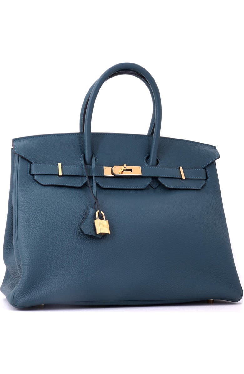 Pre-Owned Hermes Birkin Handbag Blue Togo with Gold Hardware 35, Alternate, color, Colvert