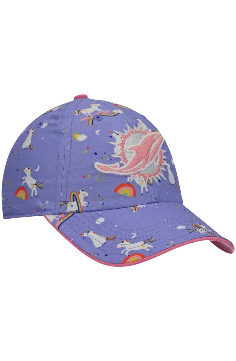 '47 Girls Preschool '47 Purple Miami Dolphins Unicorn Clean Up Adjustable Hat, Alternate, color, Purple