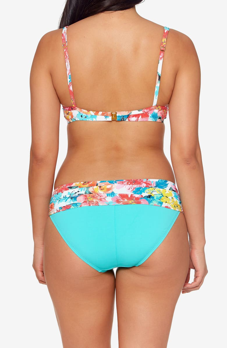 BLEU by Rod Beattie Blooming Chic Twist Front Bikini Top, Alternate, color, 