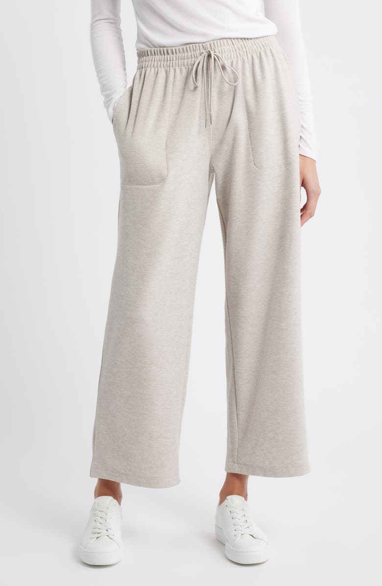 Caslon<sup>®</sup> Ankle Wide Leg Sweatpants, Main, color, Beige Taupe