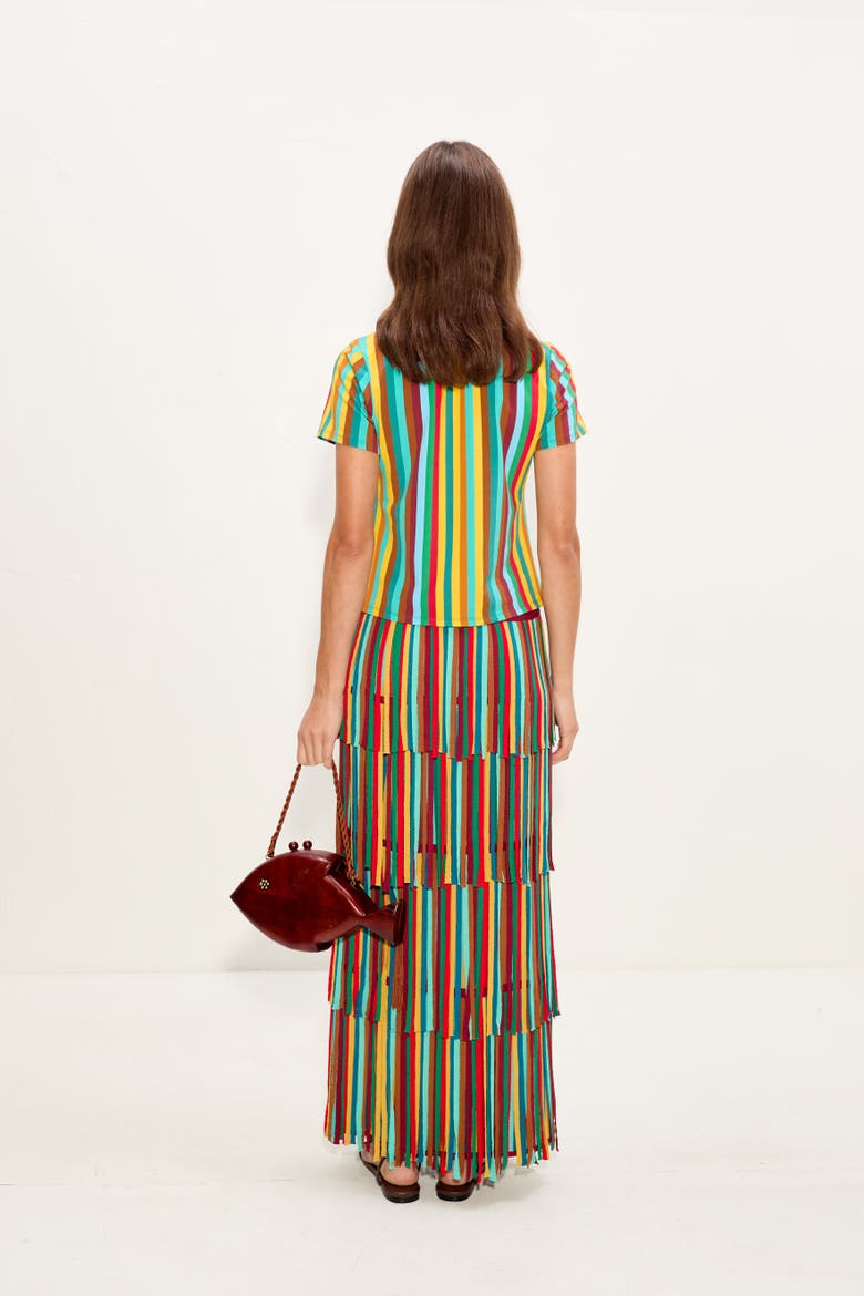 Kini Striped T-Shirt, Alternate, color, Vibrant Multi Stripe
