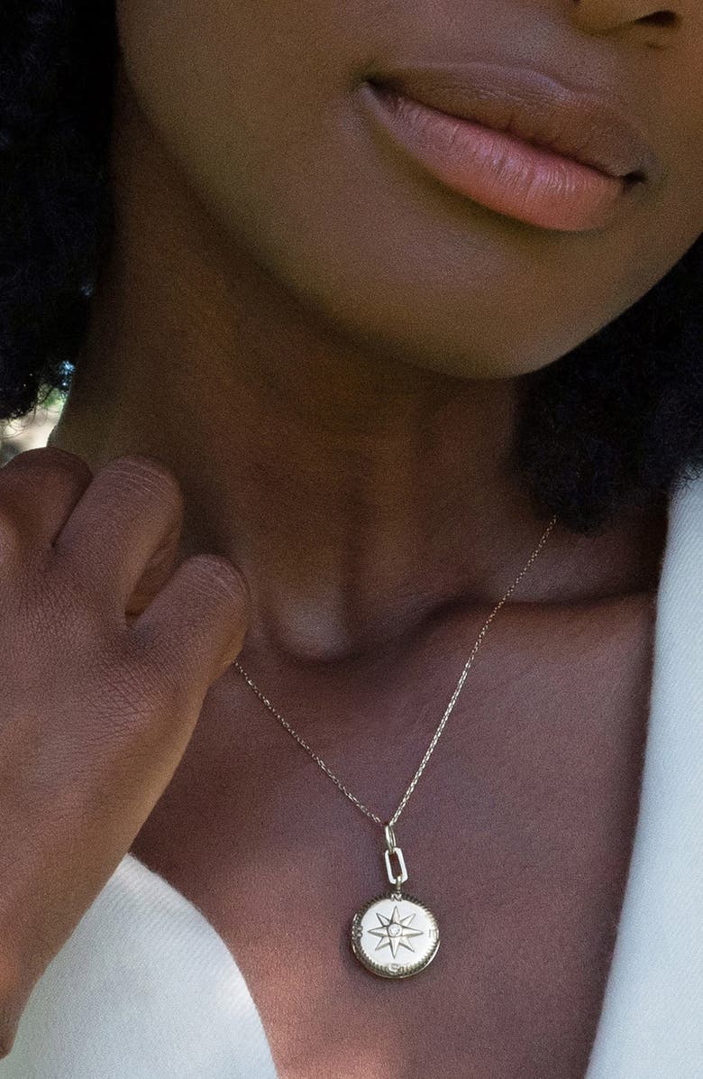 Monica Rich Kosann Travel Locket Sterling Silver Necklace, Alternate, color, Sterling Silver