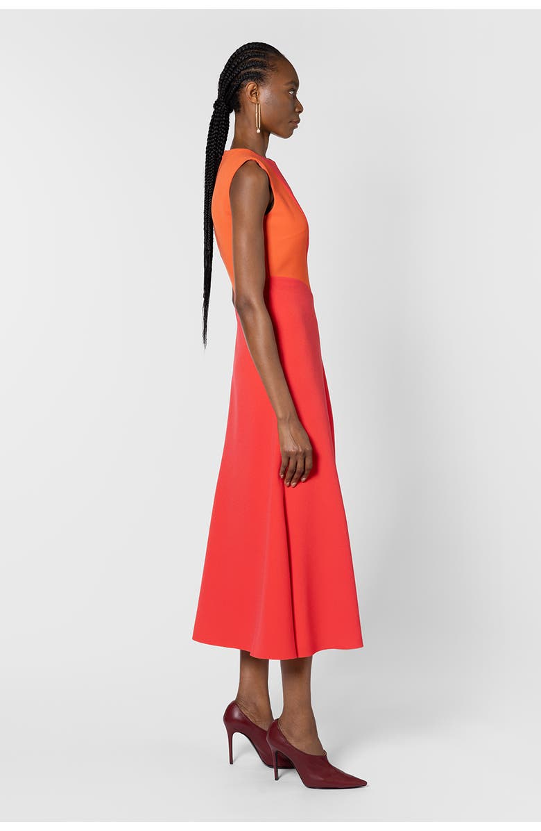 Roksanda Aras Sleevless Midi Dress, Alternate, color, Rouge / Venetian Red