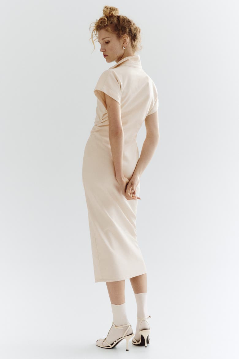 Short-sleeved Denim Dress, Alternate, color, Cream
