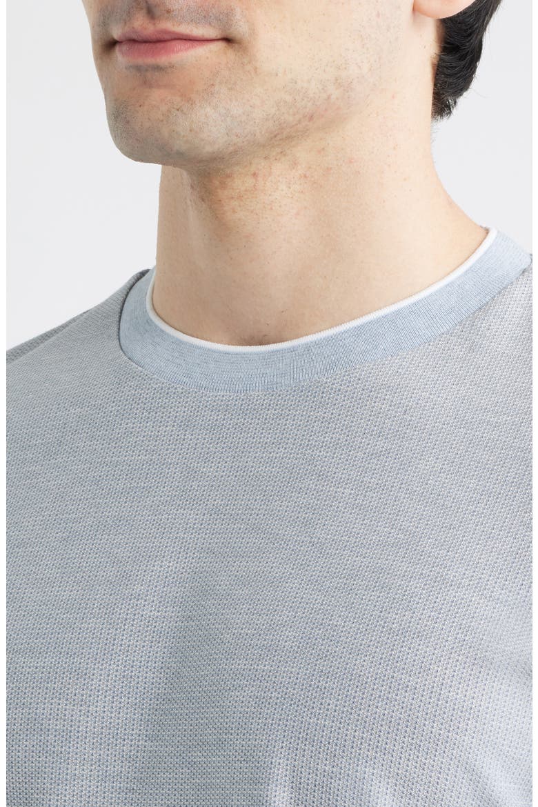 Tesar Tipped Textured Cotton & Silk T-Shirt, Alternate, color, OPEN BLUE