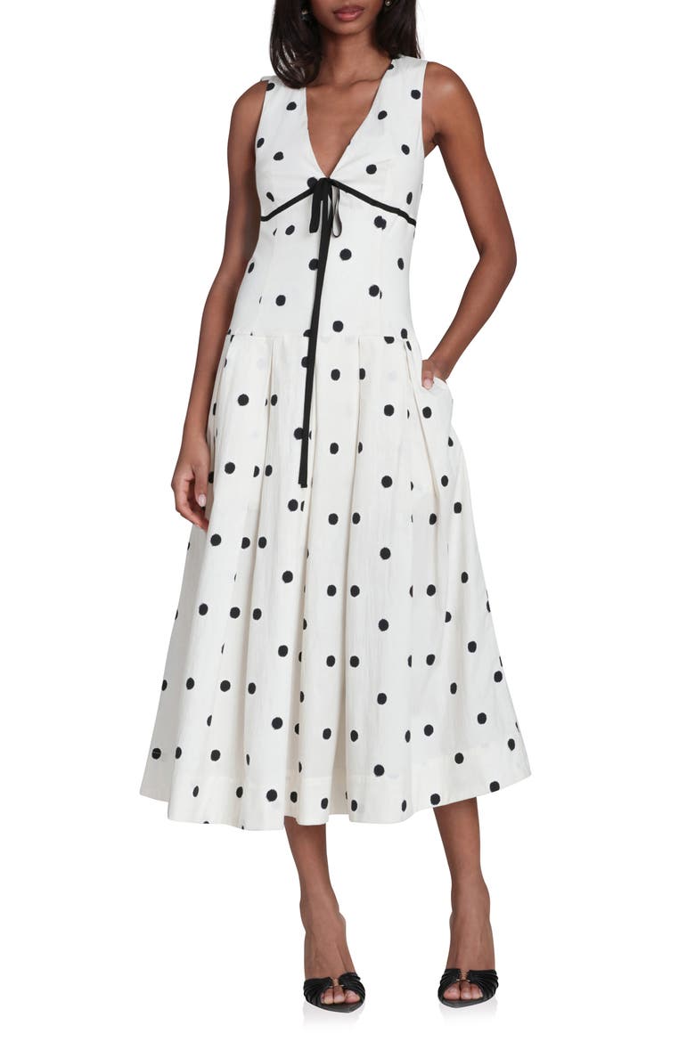 Dot Sleeveless Maxi Dress, Main, color, BRUSHED POLKA DOT