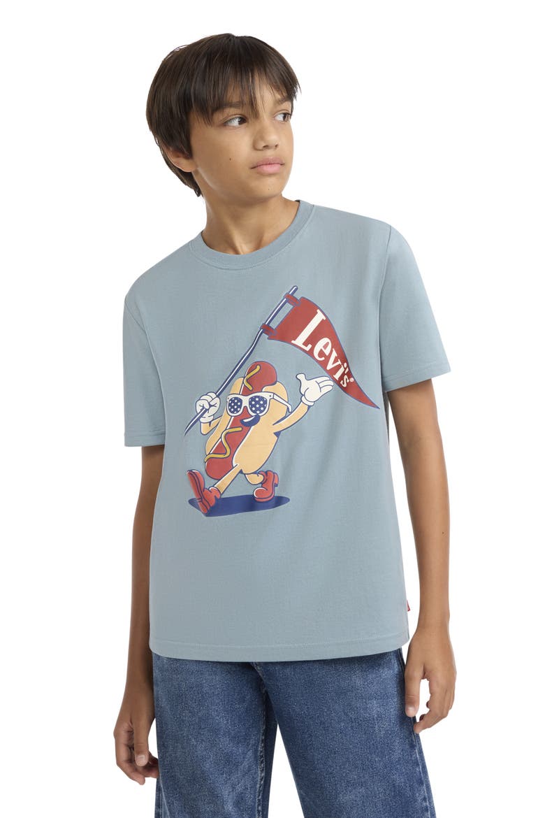Kids' Hot Dog Logo Graphic T-Shirt, Alternate, color, LEAD