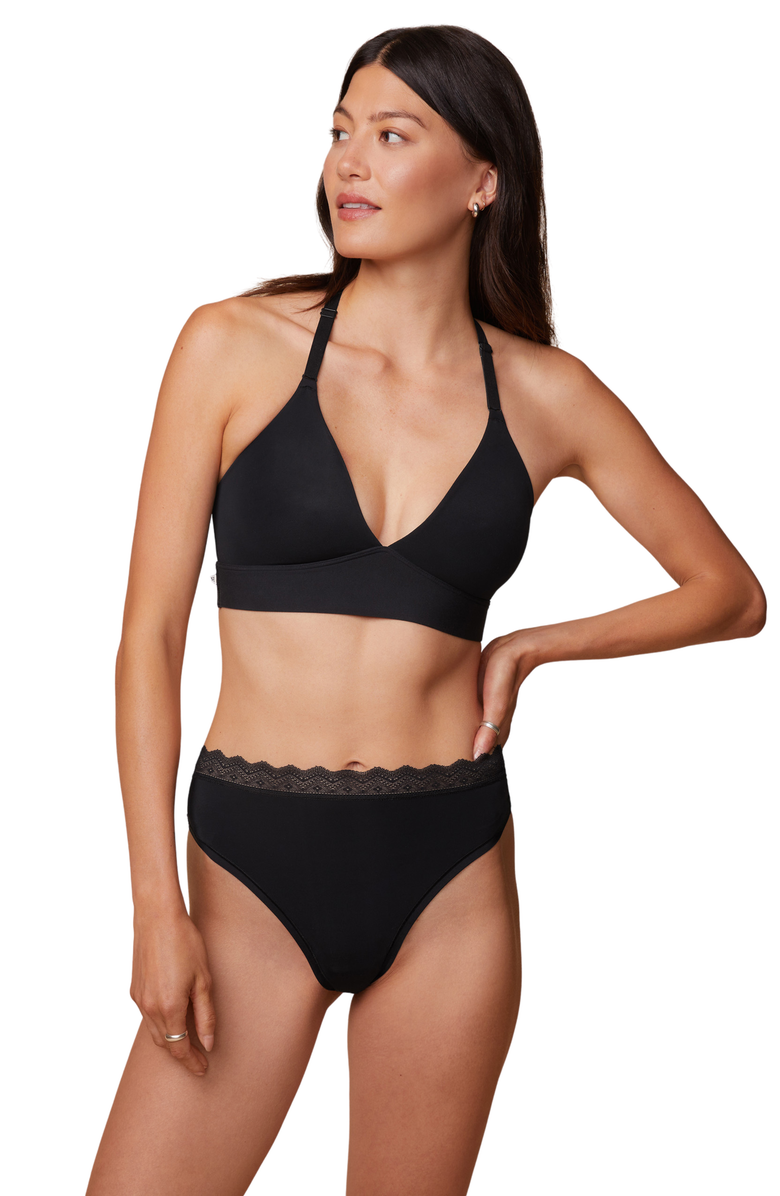 Harper Wilde Bliss Lace Halterneck Bralette, Main, color, Black