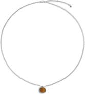 Monica Vinader Delphi Sterling Silver Tiger's Eye Pendant Necklace