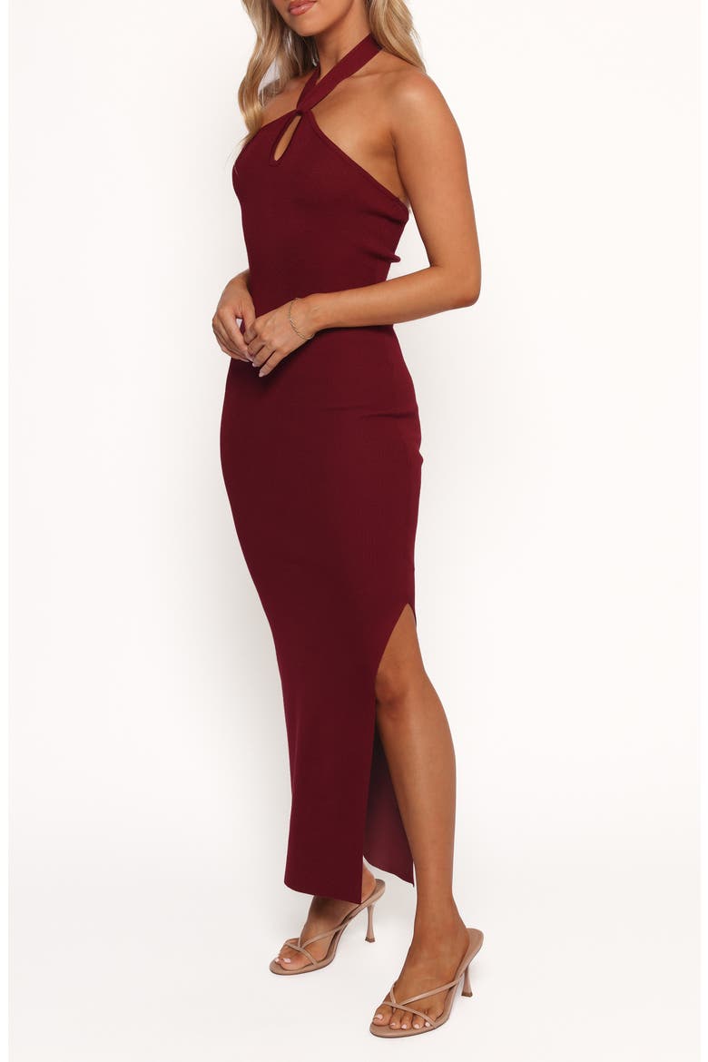 Nessa Halter Neck Sweater Dress, Alternate, color, DARK CHERRY
