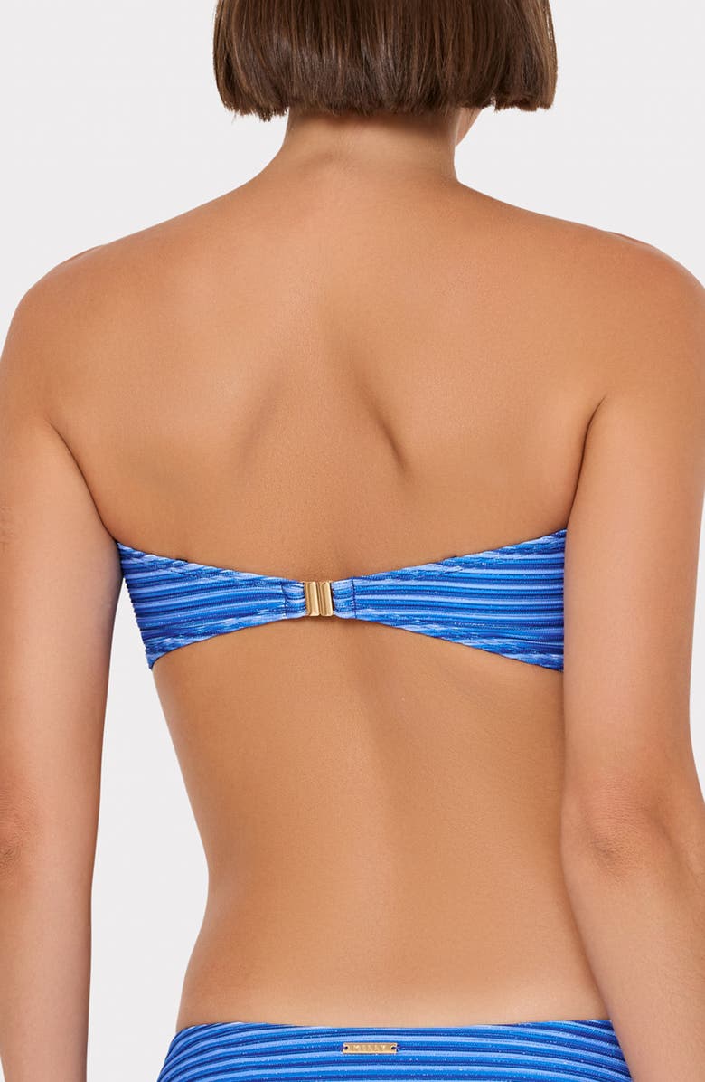 Milly Metallic Stripe Bandeau Bikini Top, Alternate, color, 