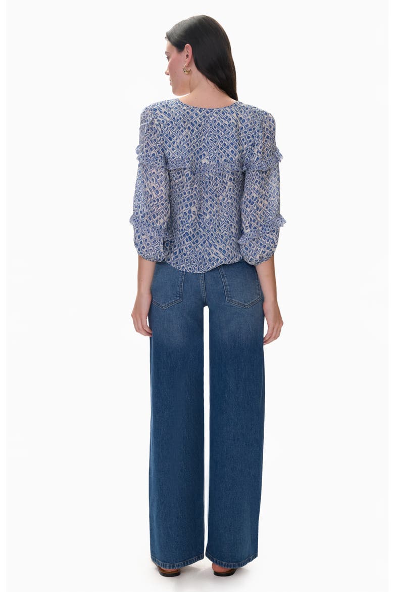 Charlotte Print Mix Blouse, Alternate, color, Indigo Blue Multi
