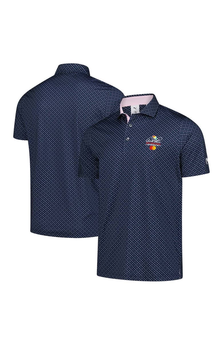 PUMA Men's Puma  Navy Arnold Palmer Invitational Micro Umbrellas Polo, Main, color, Navy