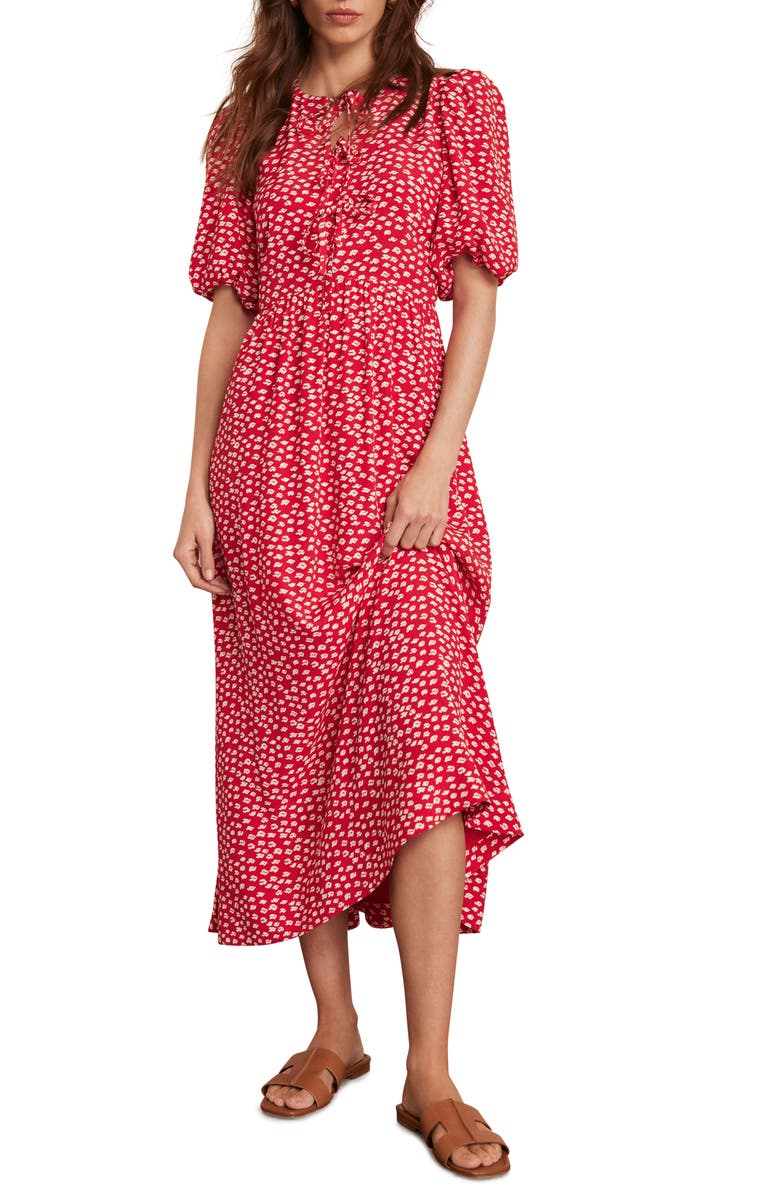 MINT VELVET Lips Print Midi Dress, Alternate, color, Red