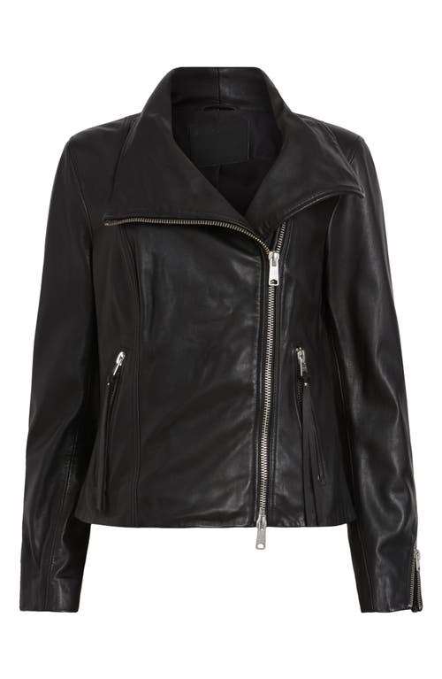 Allsaints Ellis Leather Biker Jacket In Black