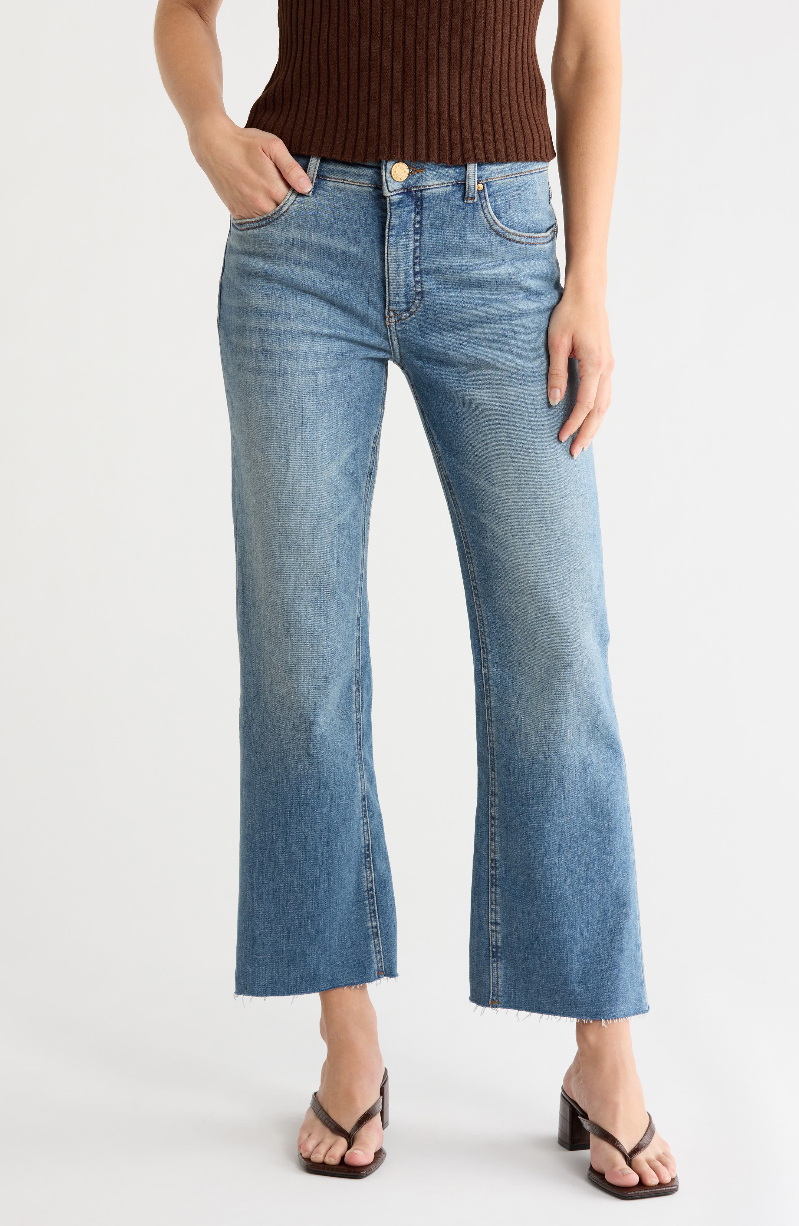 Kelsey High Waist Fab Ab Ankle Flare Leg Jeans
