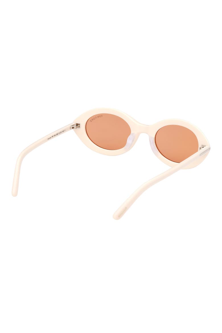 51mm Oval Sunglasses, Alternate, color, IVORY / BROWN