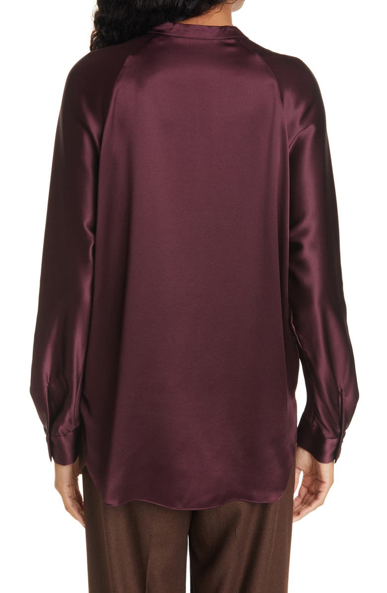 Vince Band Collar Silk Blouse, Alternate, color, 