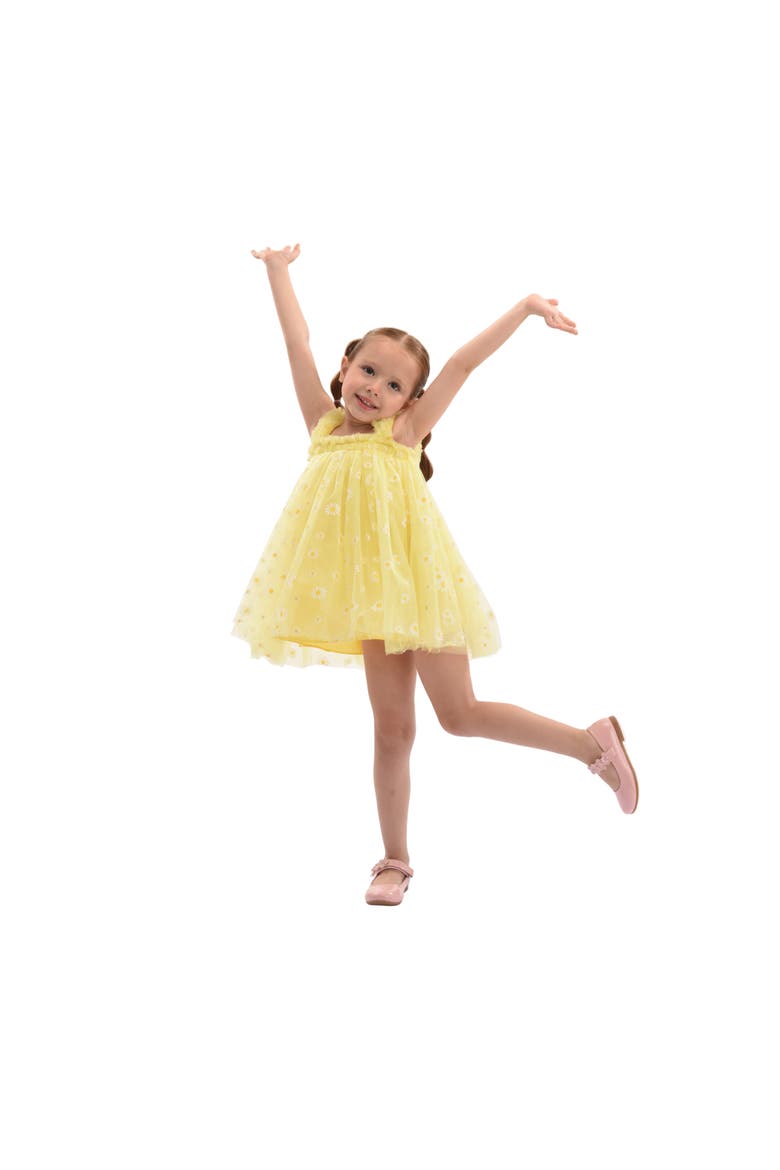 Solenne Daisy Ruffle Dress, Alternate, color, Yellow