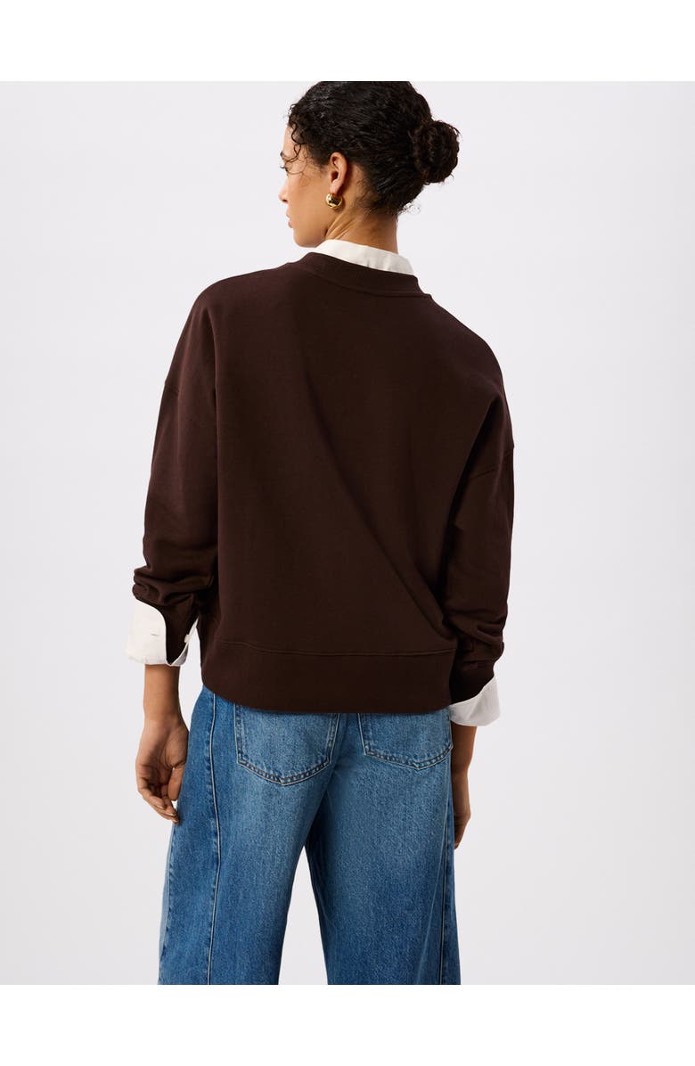 Whistles Relaxed Logo Crew Sweatshirt, Alternate, color, Chocolate