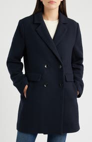 Bernardo Plaid Double Breasted Coat