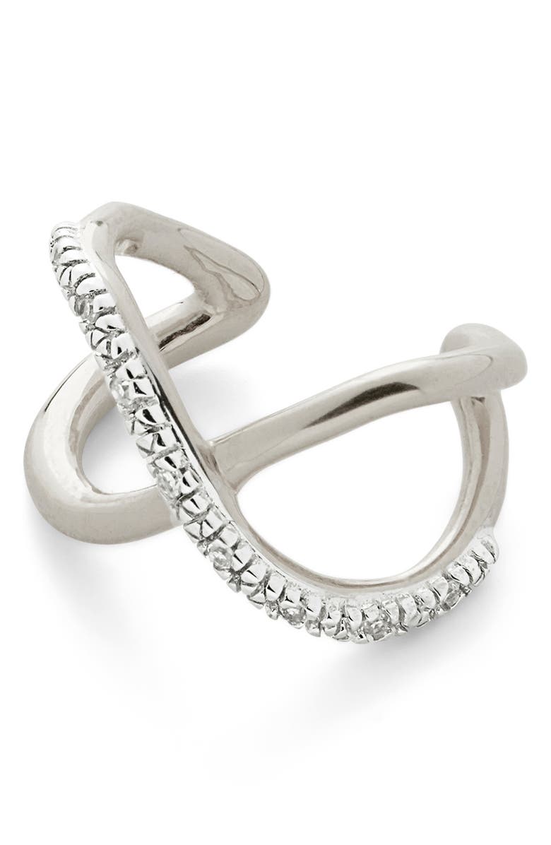 Monica Vinader Riva Crossover Diamond Ear Cuff, Alternate, color,