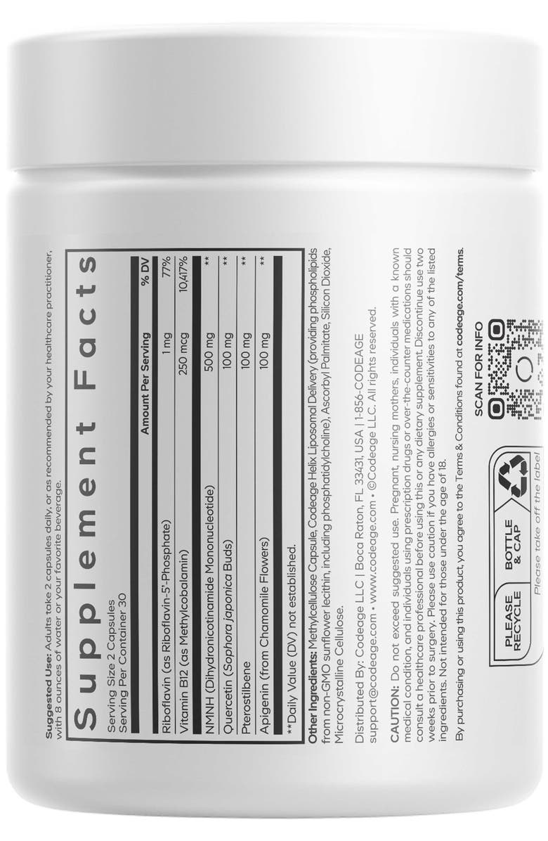 Codeage Liposomal NMNH Platinum, Alternate, color, White