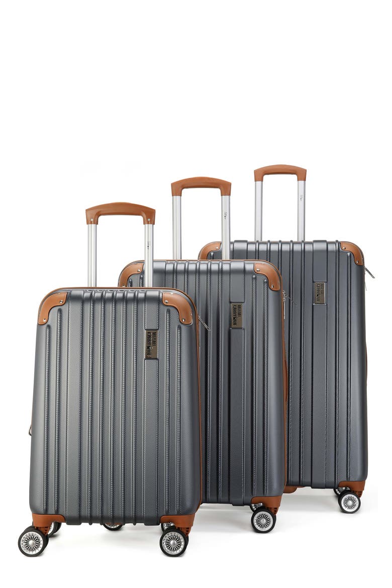 Collins 3-Piece Hardside Spinner Luggage Set, Main, color, GRAY