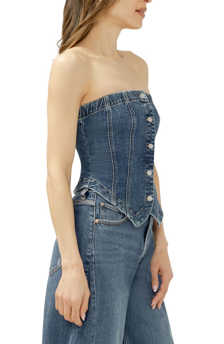 Silver Jeans Co. Denim Corset Top, Alternate, color, Sparkler