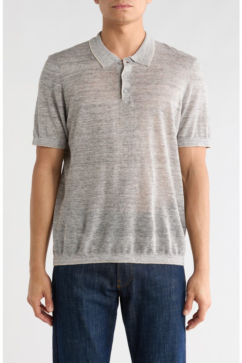 Costa Short Sleeve Sweater Polo, Main, color, GREY