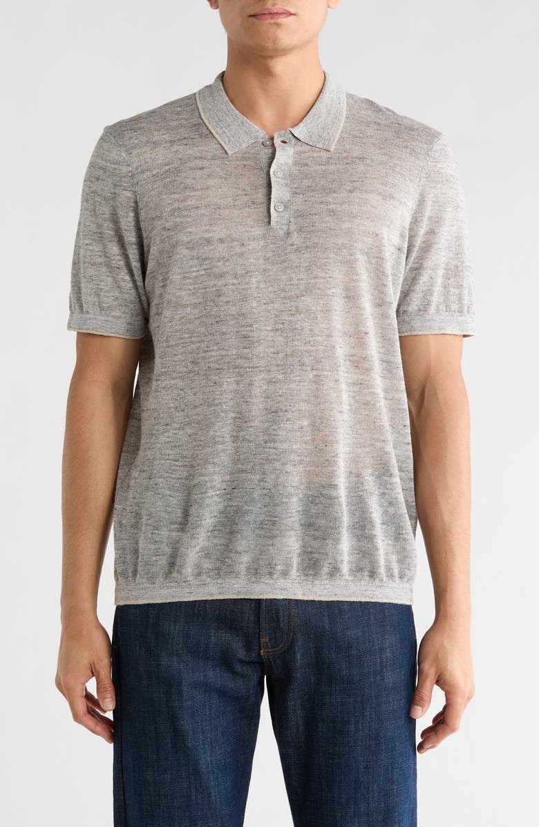 Robert Barakett Costa Short Sleeve Sweater Polo, Main, color, Grey