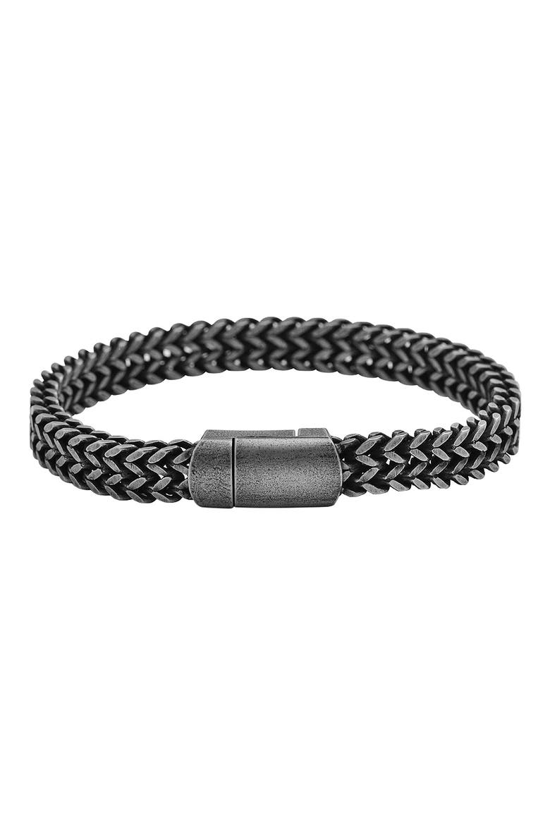 Men's Double Franco Chain Bracelet, Alternate, color, BLACK