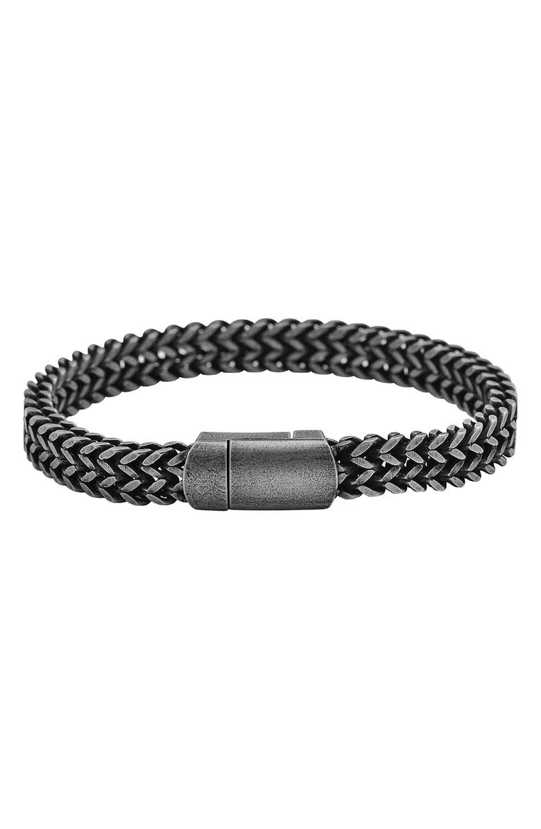 GEOFFREY BEENE Men's Double Franco Chain Bracelet, Alternate, color, Black