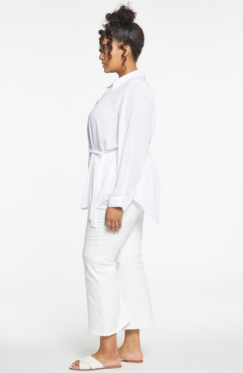 NYDJ Belted Tunic Blouse, Alternate, color, Optic White