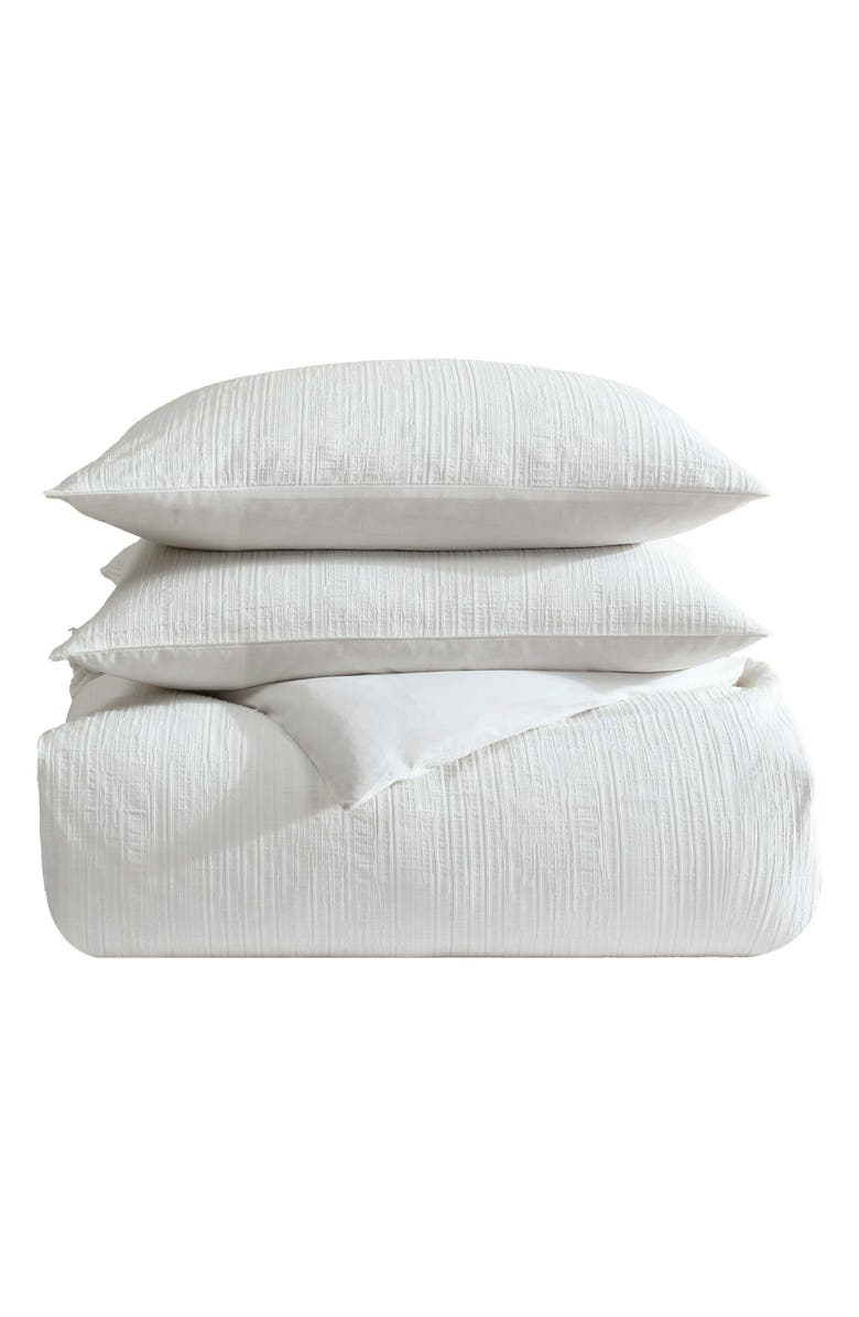 Vera Wang Bark Textured Duvet Set, Main, color, White