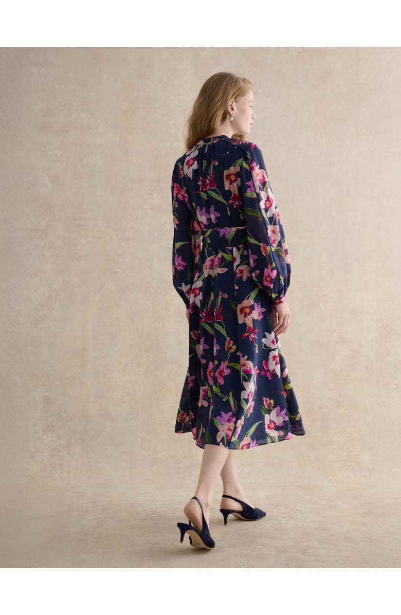 HOBBS LONDON Pippa Floral Midi Dress, Alternate, color, Midnight Multi