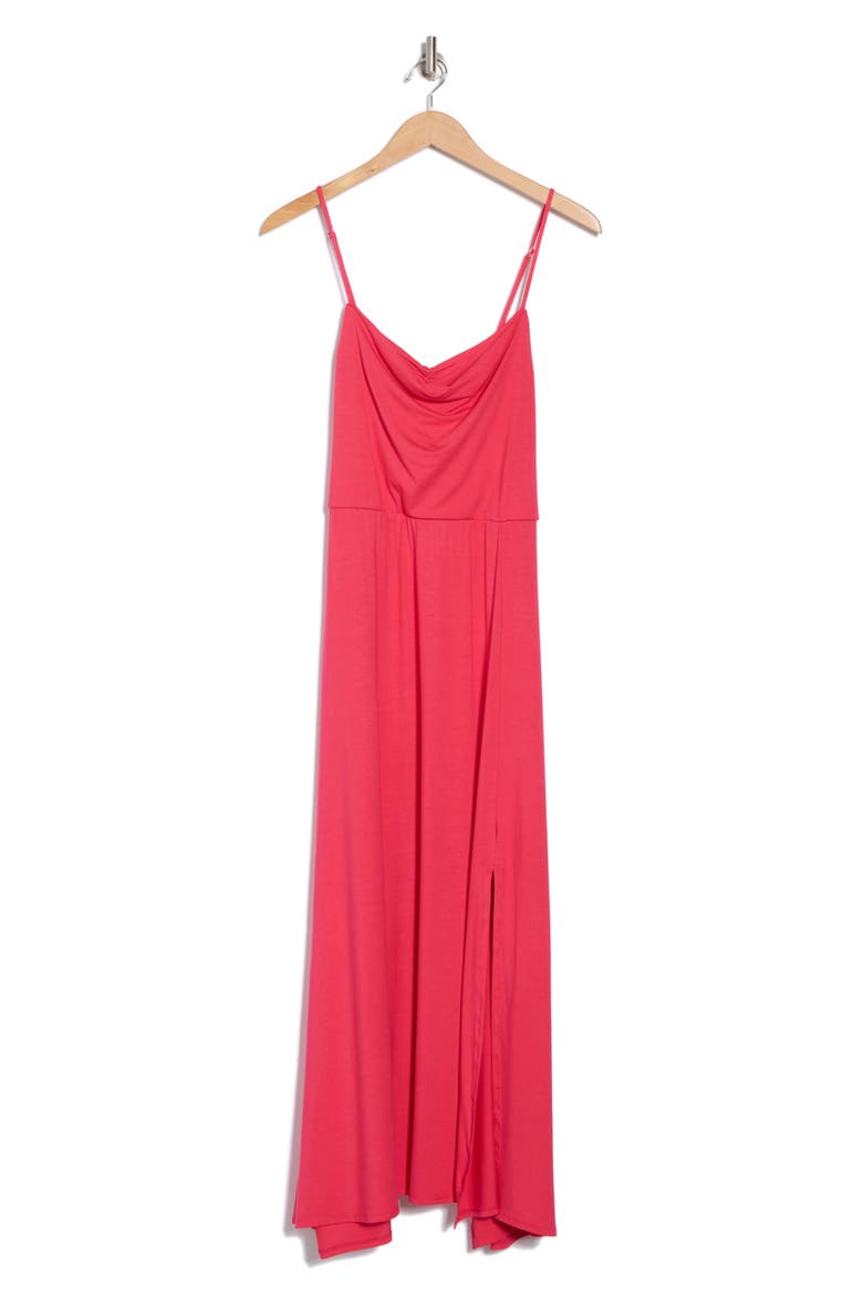 Drape Midi Dress, Alternate, color, PINK POLISH
