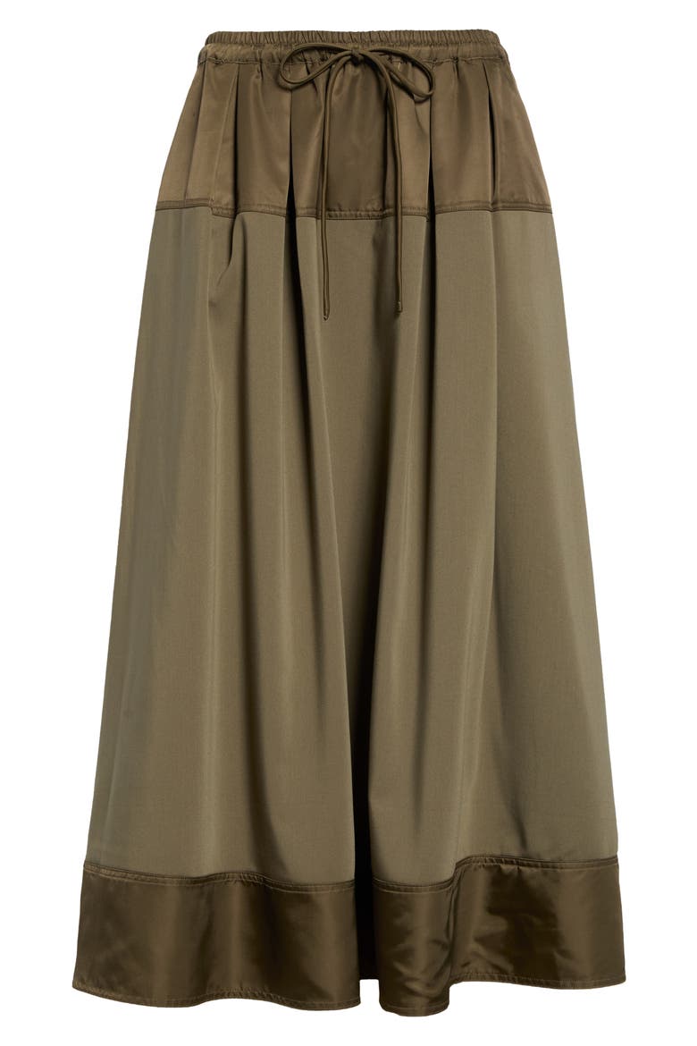 Elisabetta Satin Trim Skirt, Main, color, DARK OLIVE