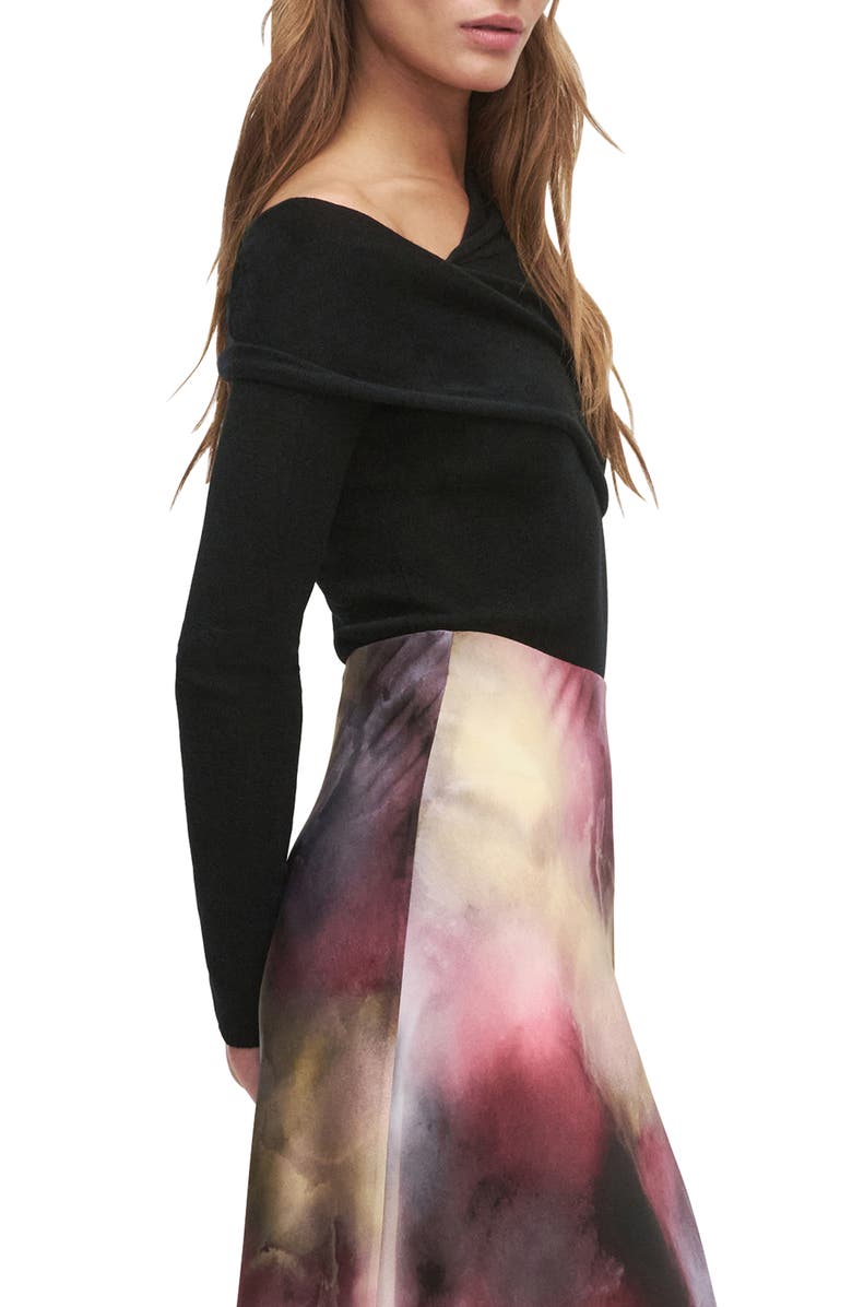 Favorite Daughter Charmed One-Shoulder Merino Wool Top, Alternate, color, Black