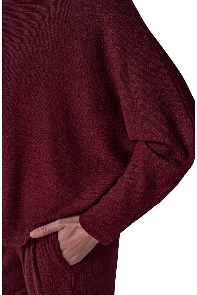 Brushed Rib Dolman Sleeve Top, Alternate, color, BLK CHERRY