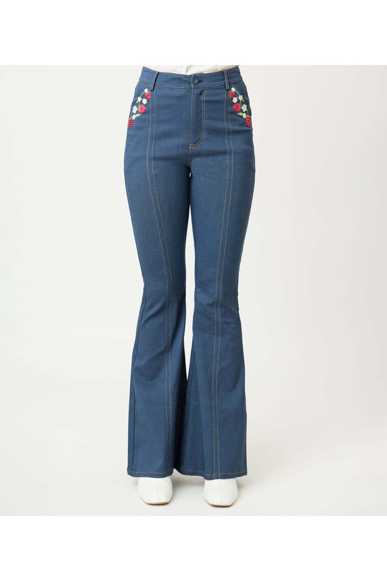 1970s Flare Pants, Alternate, color, Dark Denim Blue