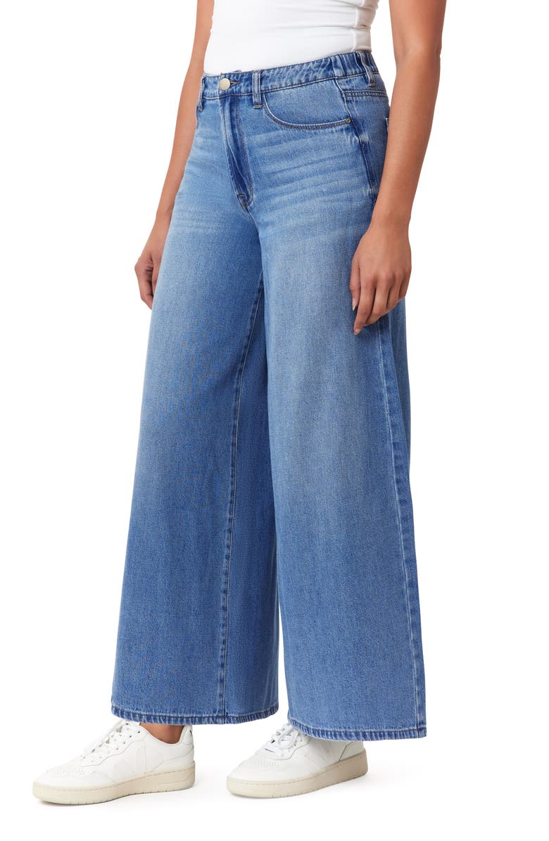 Kensie High Waist Elastic Back Palazzo Jeans, Alternate, color, Paxton