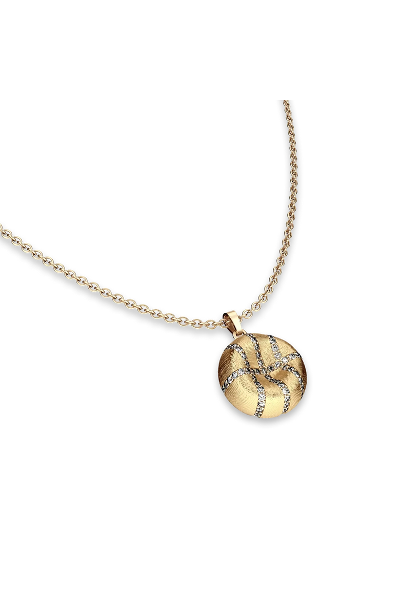 The Basketball Leaking Ball Diamond Pavé Necklace, Alternate, color, Gold / White Diamond
