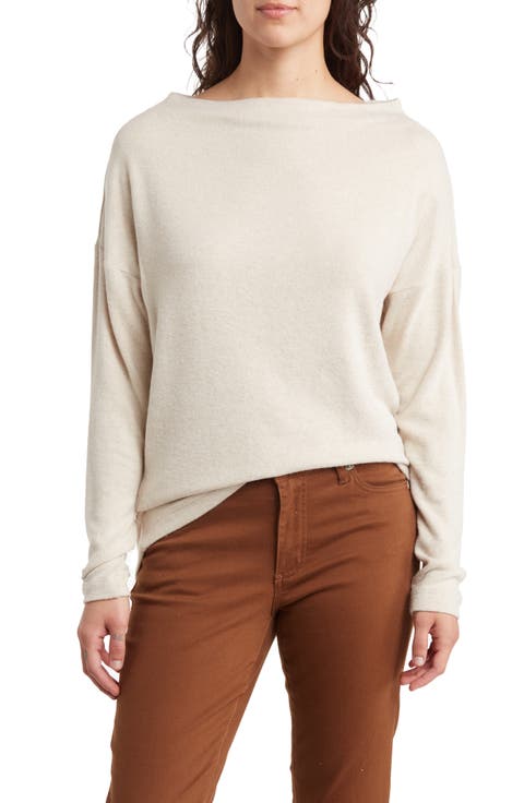 Brushed Knit Boat Neck Top