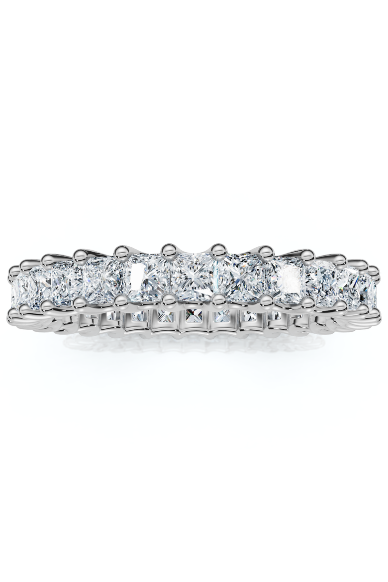 2Ct Princess Cut Diamond Eternity Stackable Wedding Ring 14k Gold Lab Grown, Main, color, 14k White Gold